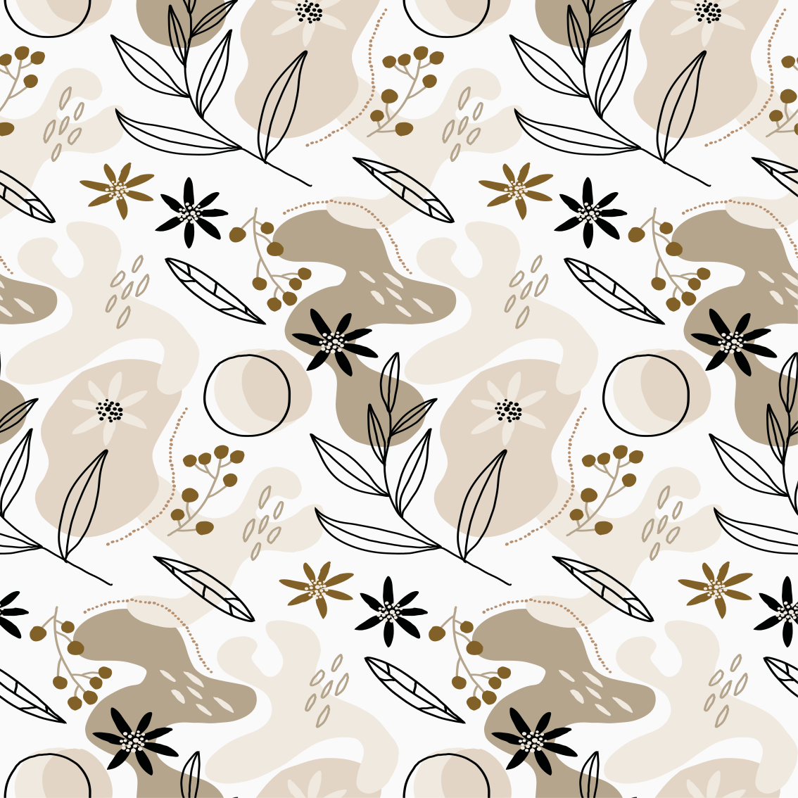 Tyylikkäät vaaleanpunaiset ja beige lehdet matto - Tenstickers