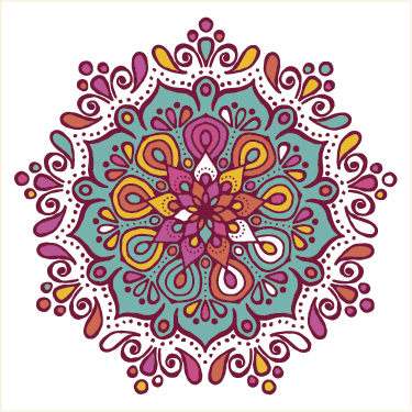 Värikäs laatta-mandala keittiön vinyylimatto - Tenstickers