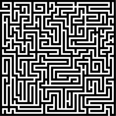 Musta ja valkoinen labyrintti ruokasalin vinyylimatto - Tenstickers