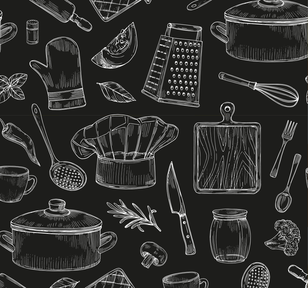 Elegantti ruokailuvälinekeittiön vinyylimatto - Tenstickers