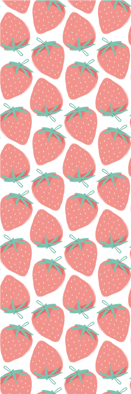 Vaaleanpunainen mansikkakuosi vinyylimatto keittiöön - Tenstickers