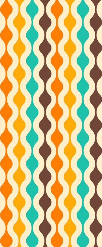 Geometrinen retro 70-luvun vinyylimatto - Tenstickers