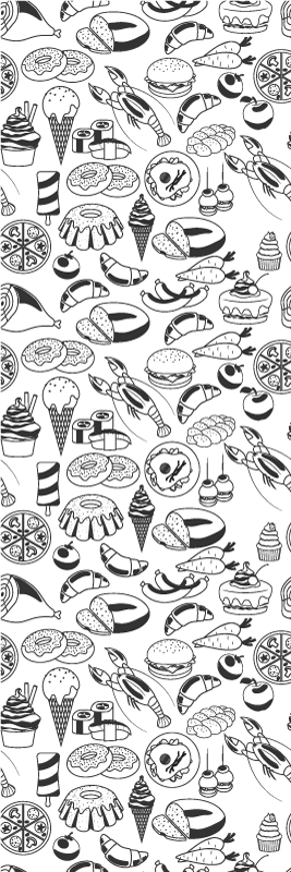 Ruokapiirroskuvioinen keittiön vinyylimatto - Tenstickers