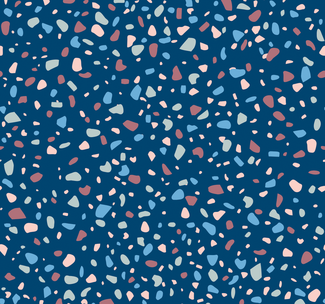 Tummansininen terrazzo keittiön vinyylimatto - Tenstickers