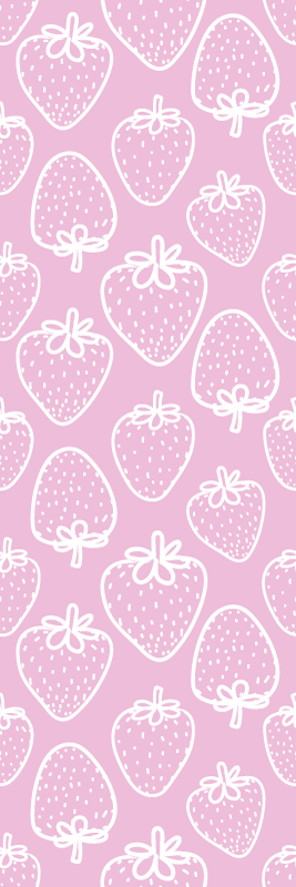 Keittiön vinyylimatto saumaton vaaleanpunainen mansikkakuosi - Tenstickers