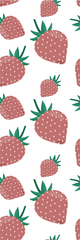 Värikäs käsinkirjoitettu mansikkakuosi keittiön vinyylimatto - Tenstickers