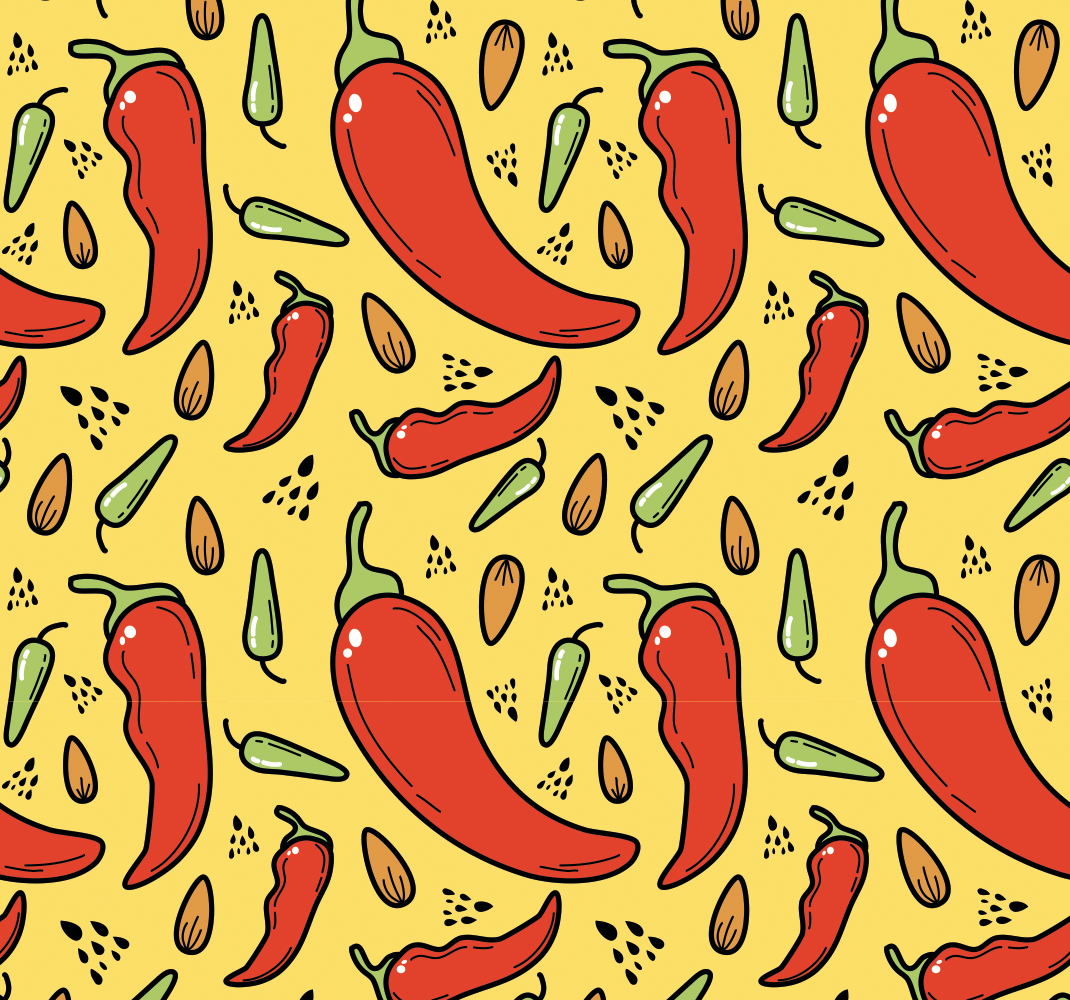 Puna-vihreä tulinen chili keittiön vinyylimatto - Tenstickers