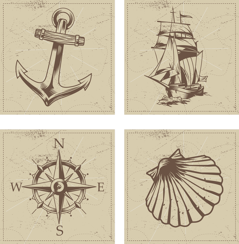 Merenelävien laatat kylpyhuoneen vinyylimatto - Tenstickers