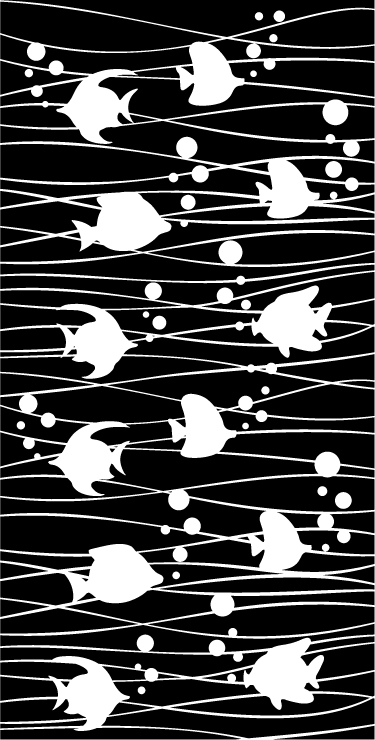 Kalat ja kuplat kylpyhuoneen vinyylimatto - Tenstickers