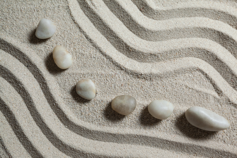 Zenpolku hiekka kylpyhuoneen vinyylimatto - Tenstickers