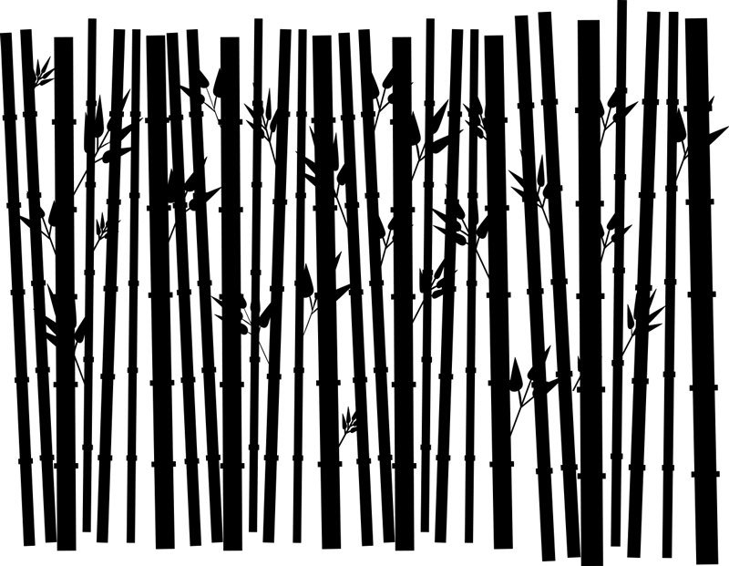 Bambukasvien kylpyhuoneen vinyylimatto - Tenstickers