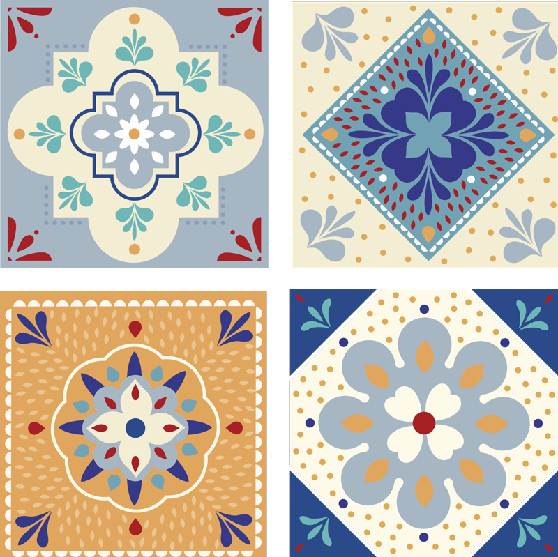 Kylpyhuoneen vinyylimatto värikäs sävyvalikoima - Tenstickers