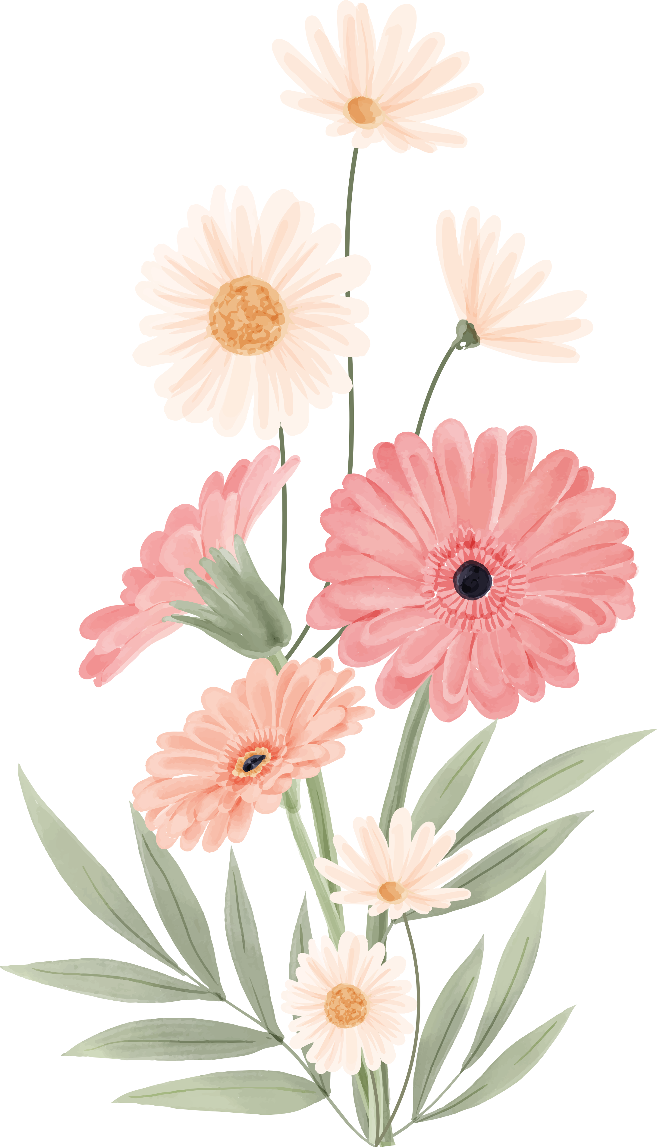 Pinkit päivänkakkarat kylpyhuoneen vinyylimatto - Tenstickers