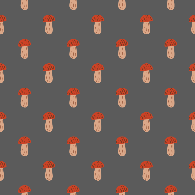 Klassiset sienet harmaalla taustalla kukka vinyylimatto - Tenstickers