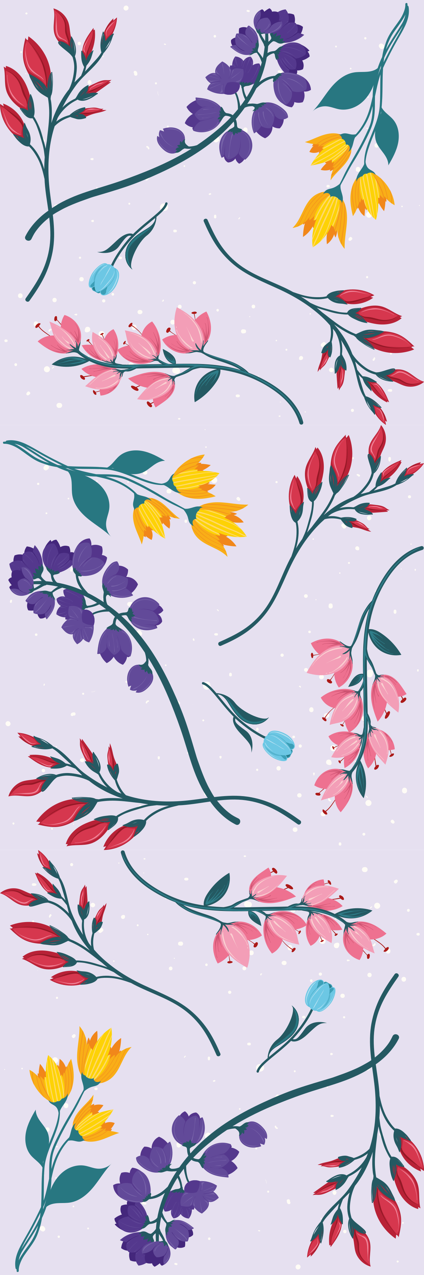 Kukka vinyylimatto minimalistisista puutarhakukista - Tenstickers