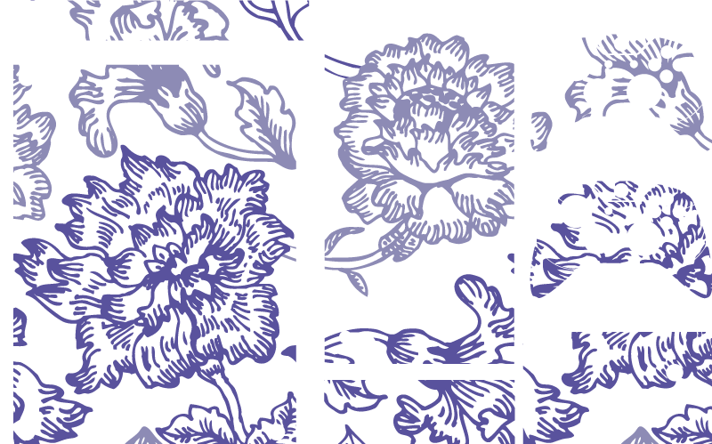 Pehmeä violetti kukkakuosi vinyylimatto - Tenstickers