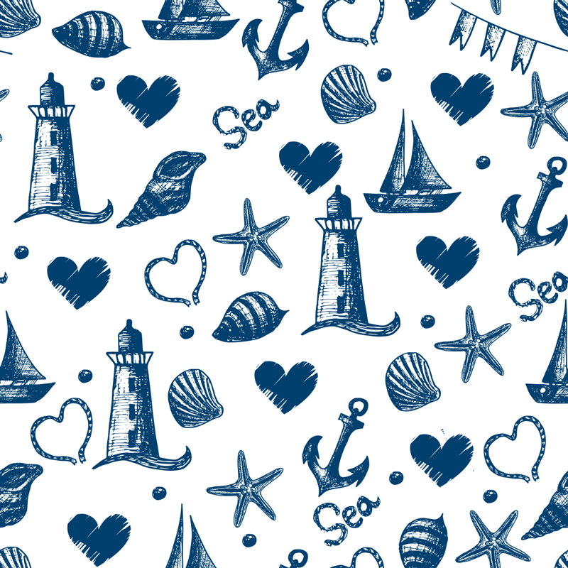 Kukka vinyylimatto meriteemalla - Tenstickers