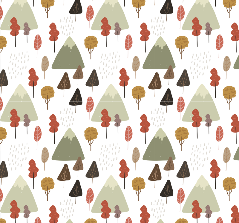 Kukallinen vinyylimatto satumaisilla puu kuvioilla - Tenstickers