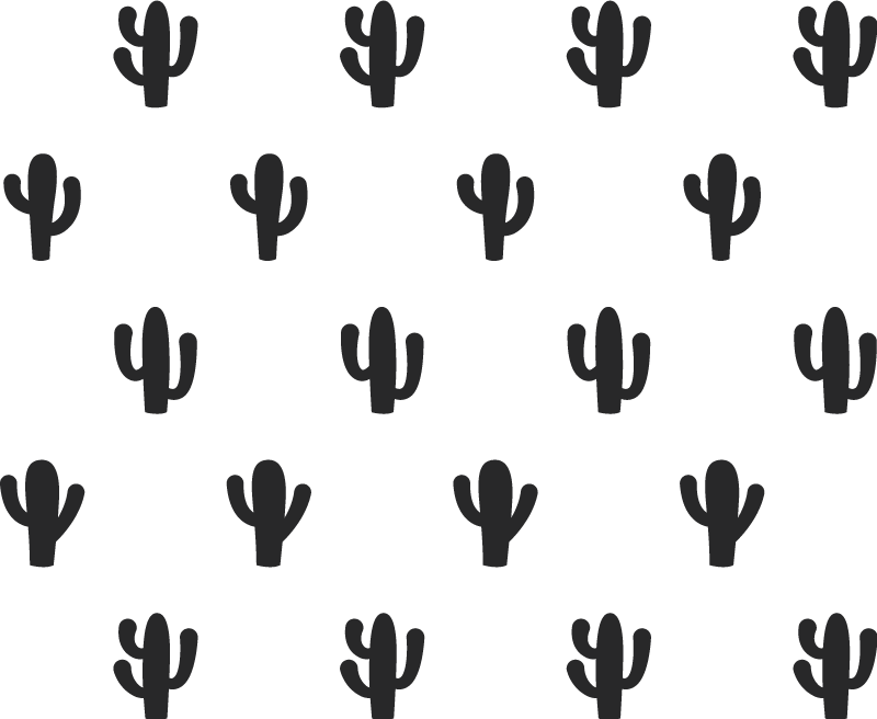 Kaktuskuvioinen kukka vinyylimatto - Tenstickers
