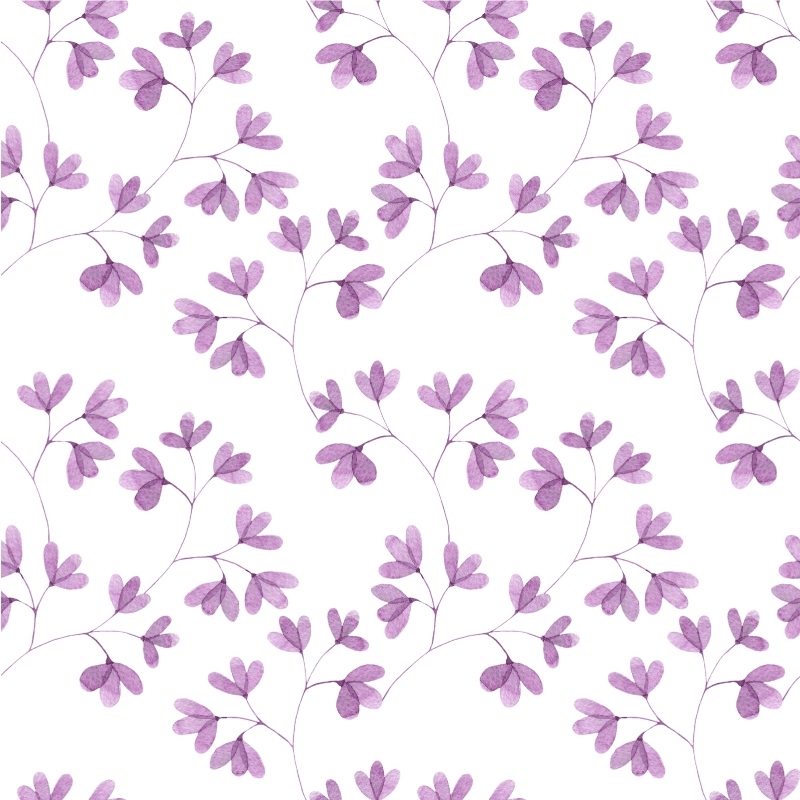 Violetti kukkakuviollinen vinyylimatto - Tenstickers