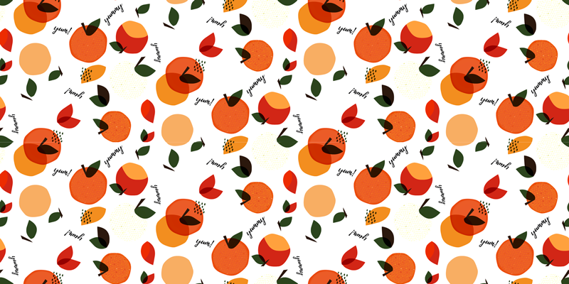 Hedelmäinspiroitu kukkakuvio vinyylimatto - Tenstickers