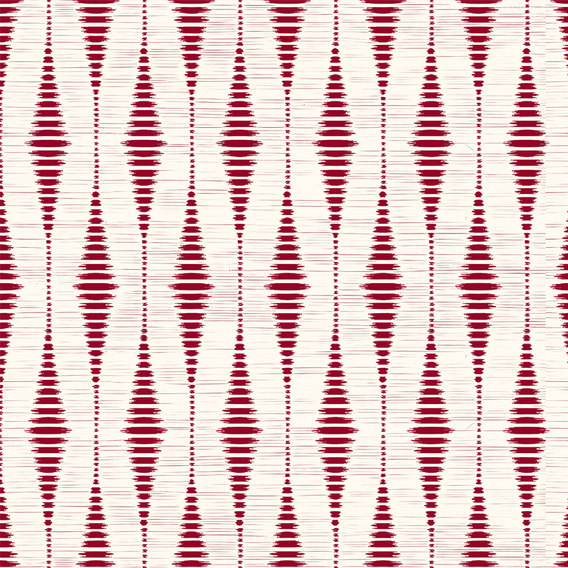 Punainen rabaul ikat geometrinen vinyylimatto - Tenstickers