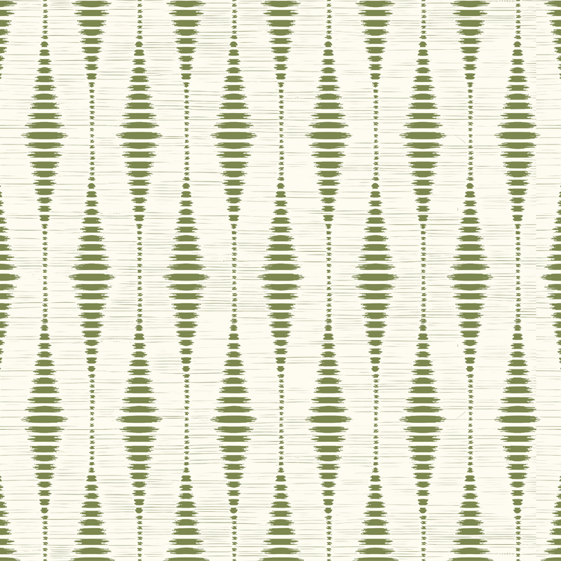 Sammalenvihreä rabaul ikat geometrinen vinyylimatto - Tenstickers