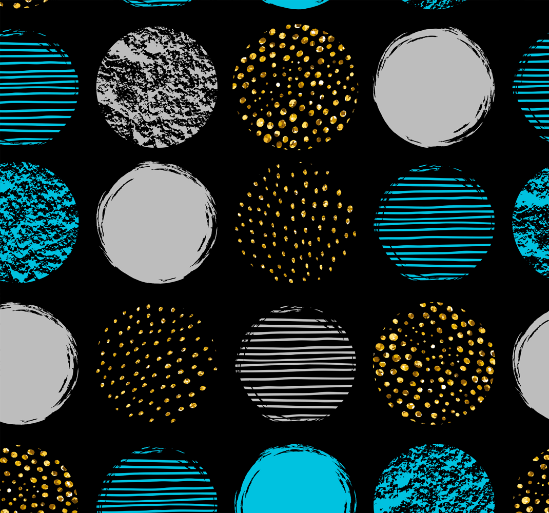 Geometrinen vinyylimatto mustalla taustalla - Tenstickers