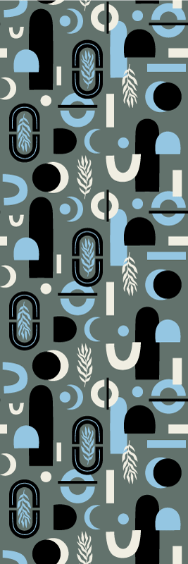 Geometrinen vinyylimatto abstraktilla muotoilulla - Tenstickers