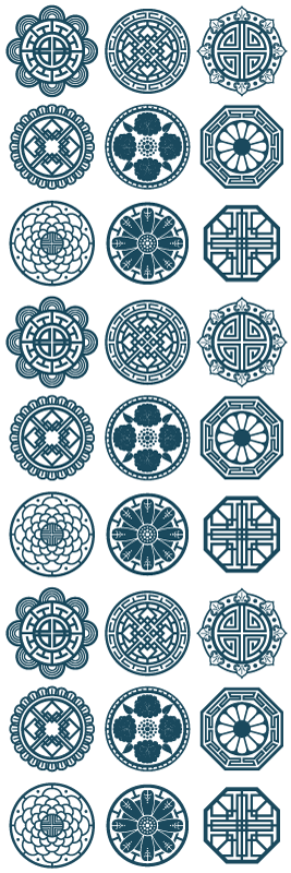 Geometrinen vinyylimatto korealaiset muodot - Tenstickers