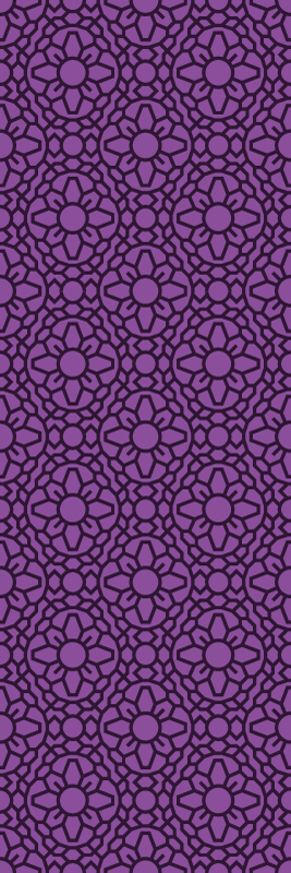 Violetti ympyräkukkatyylinen geometrinen vinyylimatto - Tenstickers