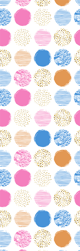 Geometrinen vinyylimatto värikkäillä pisteillä - Tenstickers