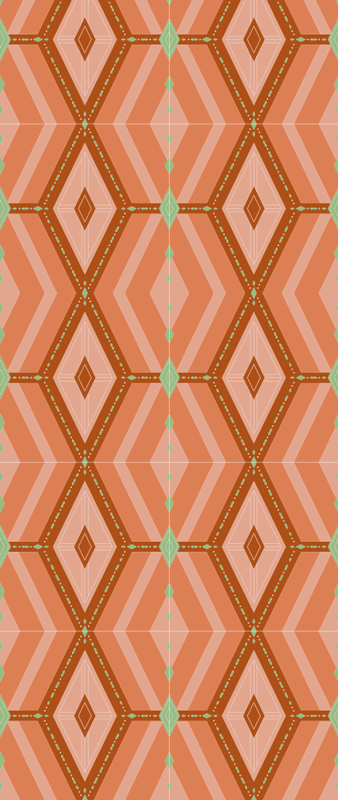 30-luvun syksyn sävyinen geometrinen vinyylimatto - Tenstickers