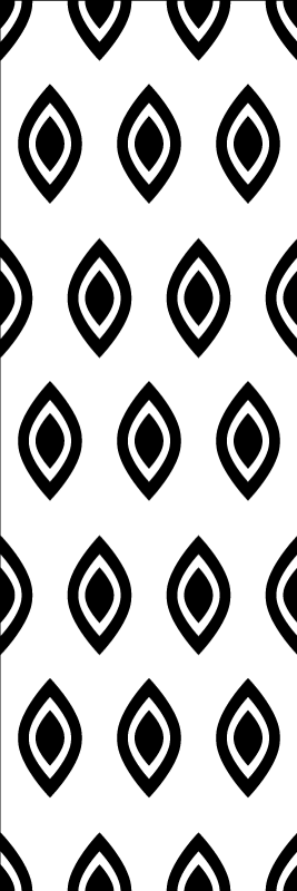 Geometrinen vinyylimatto mustavalkoisilla muodoilla - Tenstickers