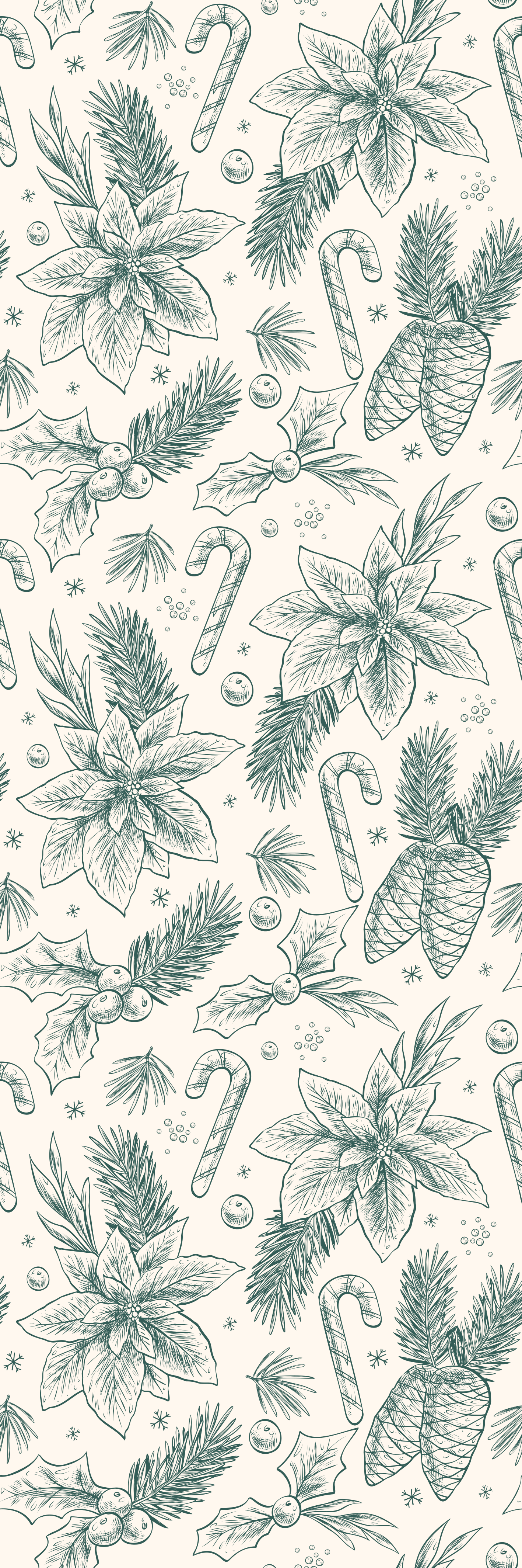 Jouluinen vinyylimatto käsin piirrettyjen lahjojen kuviolla - Tenstickers