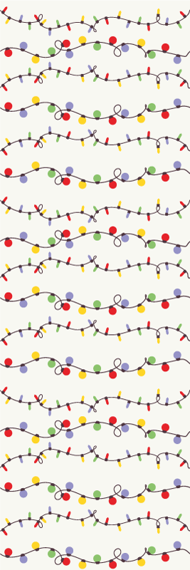 Jouluinen vinyylimatto värikkäät jouluvalot - Tenstickers