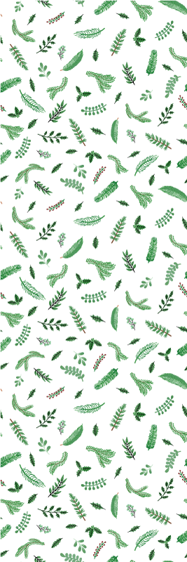 Lehtikuviot joulukoristeet vinyylimatto - Tenstickers