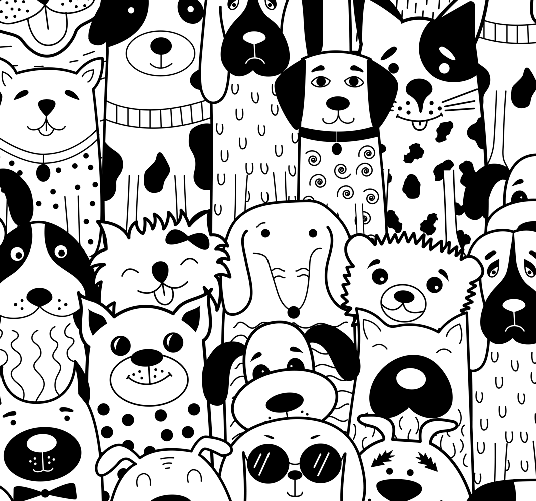Vinyylimatto makuuhuoneeseen koirakuviolla - Tenstickers
