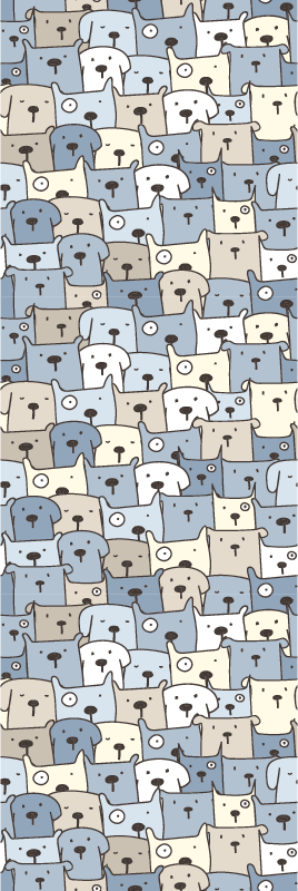 Vinyylimatto makuuhuoneeseen harmailla koirakuviolla - Tenstickers