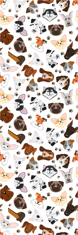 Vinyylimatto makuuhuoneeseen koirapäiden kuvilla - Tenstickers
