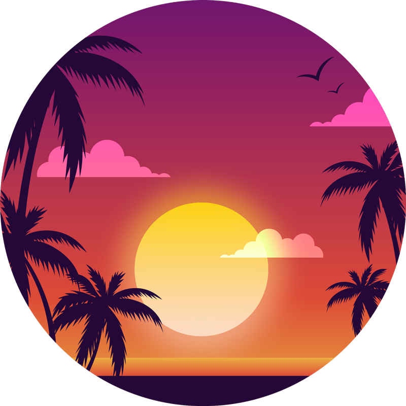 70-luvun auringonlasku luonto vinyylimatto - Tenstickers