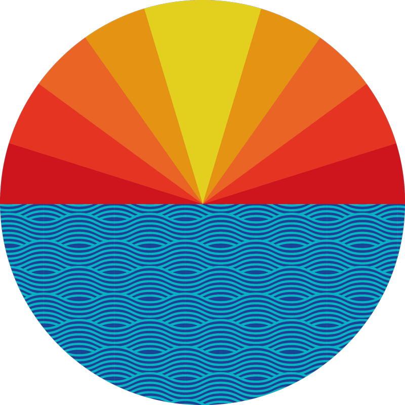 Retro meri auringonlasku vinyylimatto - Tenstickers