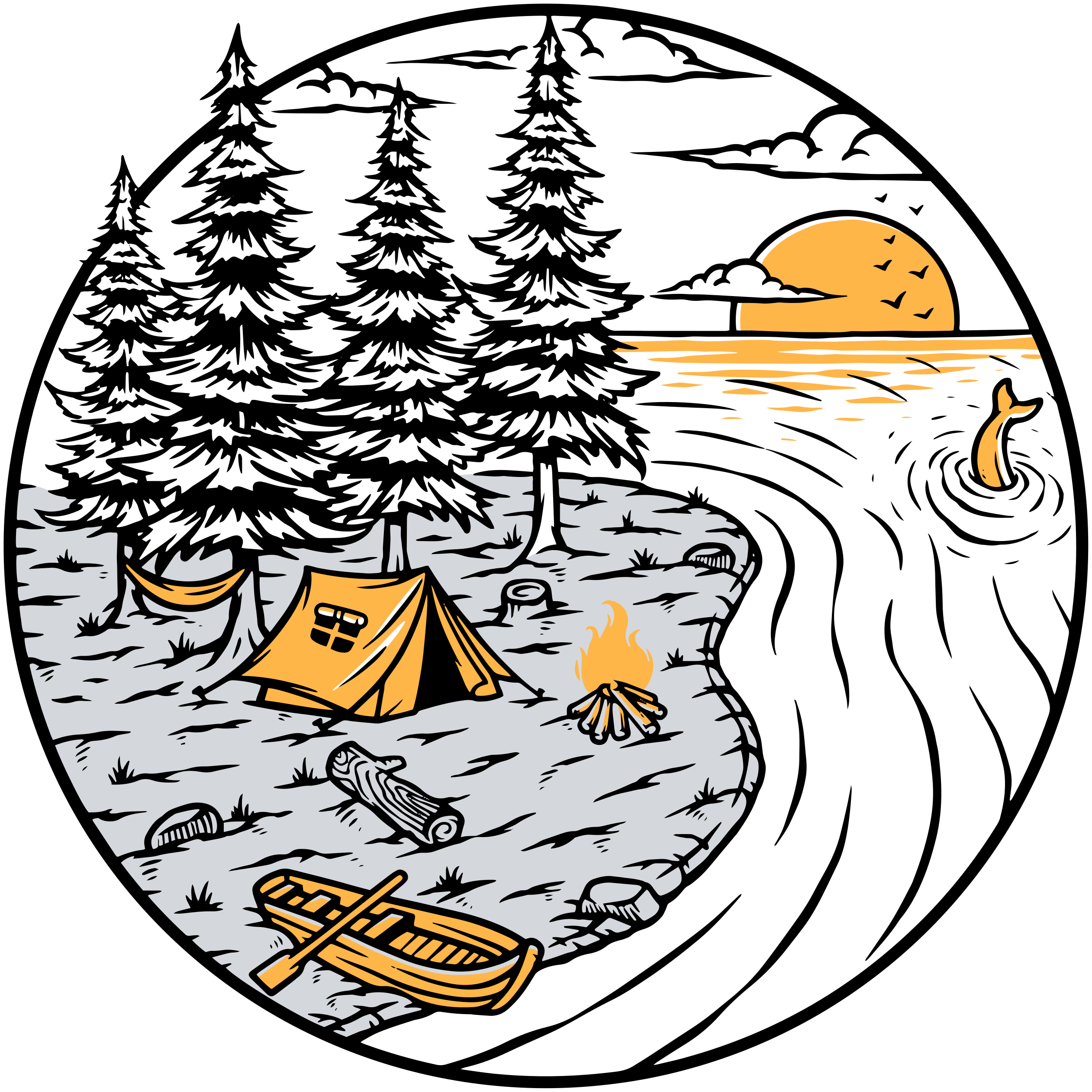 Luonto vinyylimatto keltainen maisema merkki - Tenstickers