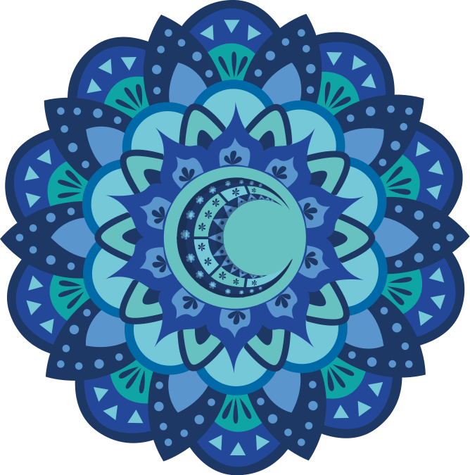 Yksityiskohtainen kasvi-aiheinen mandala vinyylimatto - Tenstickers