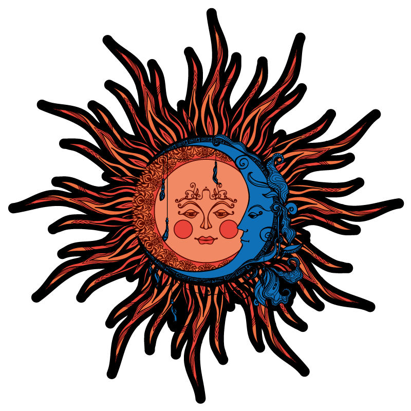 Taivaallinen aurinko kuu luonto vinyylimatto - Tenstickers