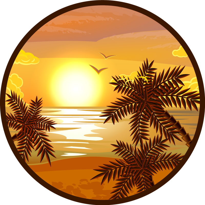 Rauhoittava auringonlasku näkymäluonto vinyylimatto - Tenstickers