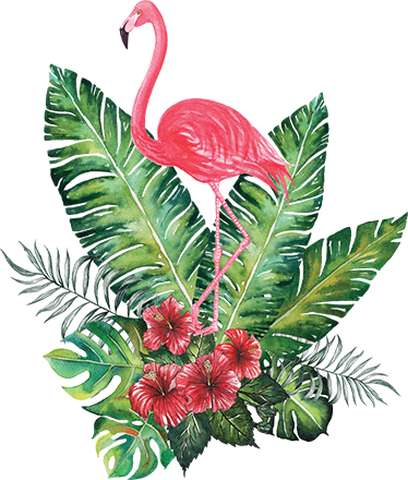 Suuri trooppinen flamingo kukka vinyylimatto - Tenstickers