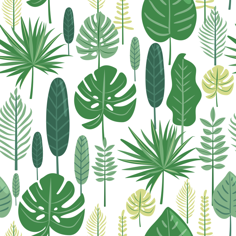 Monstera kukkakuviollinen vinyylimatto - Tenstickers