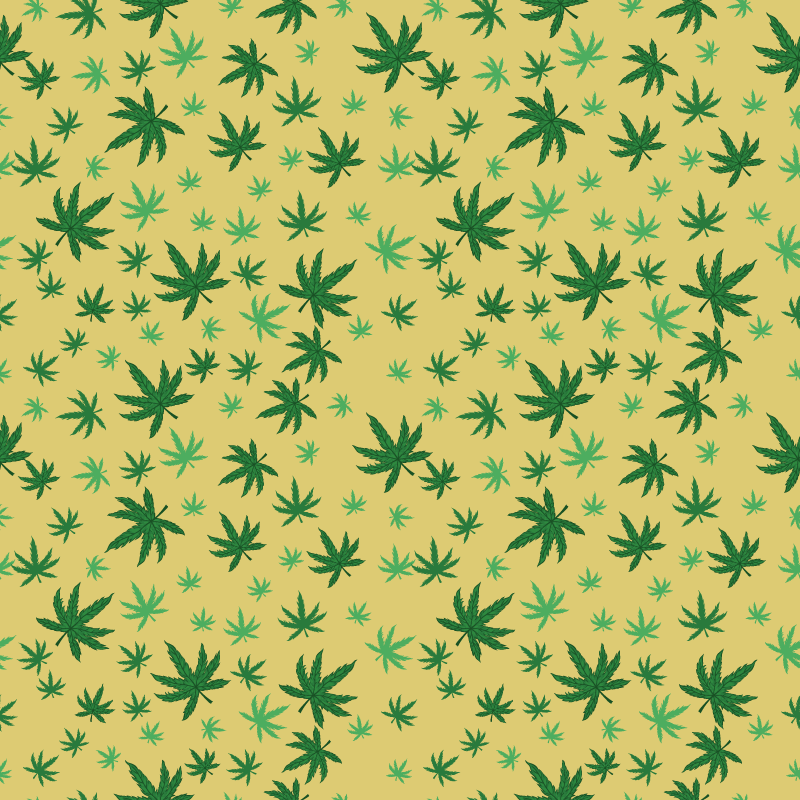 Kukka vinyylimatto saumaton kannabiksen kuvio - Tenstickers