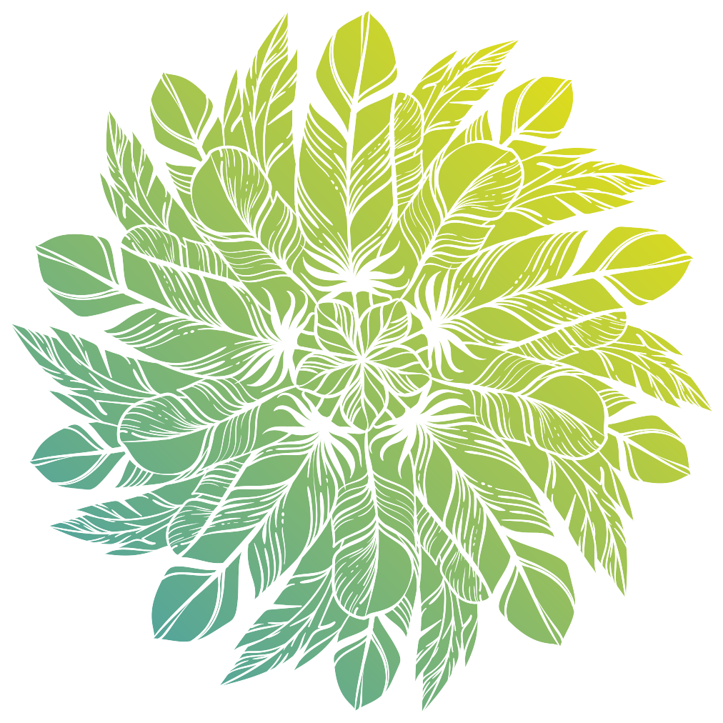 Kukkainen pyöreä kuviomatto - Tenstickers